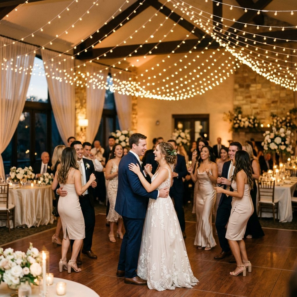 Ballroom aglow for an evening event